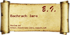 Bachrach Imre névjegykártya